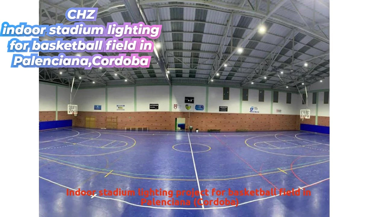 Projet d'éclairage de stade d'intérieur pour le terrain de basket à Palenciana (Cordoue)