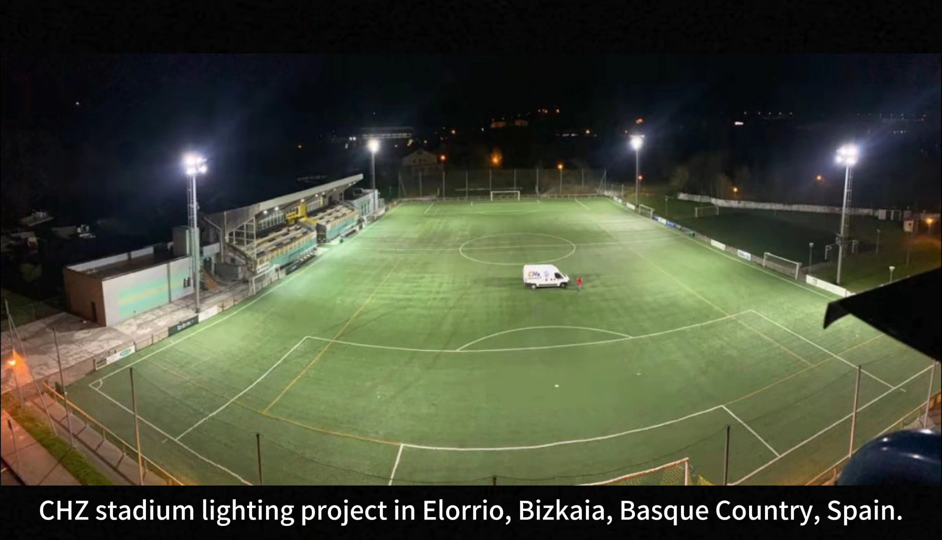 Proyecto de iluminación de estadio CHZ profesional de la mejor calidad en Elorrio, Bizkaia, País Vasco, España CHZ-FL22 Fabricantes de fábrica